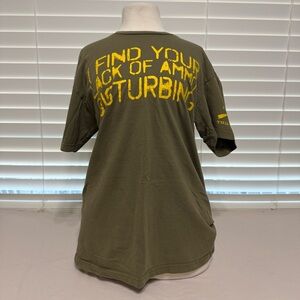Grunt Style Olive Green Tee with Yellow Print